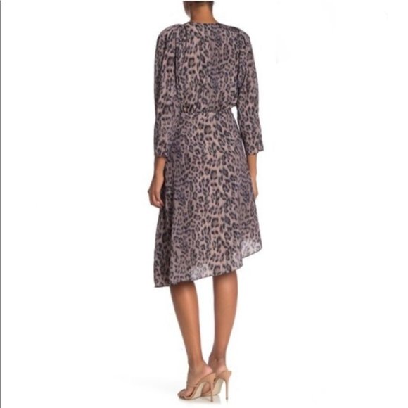 COPY - NWT Joie Acantha Leopard Print Asymmetrical Wrap Dress - Size Small - Picture 2 of 3